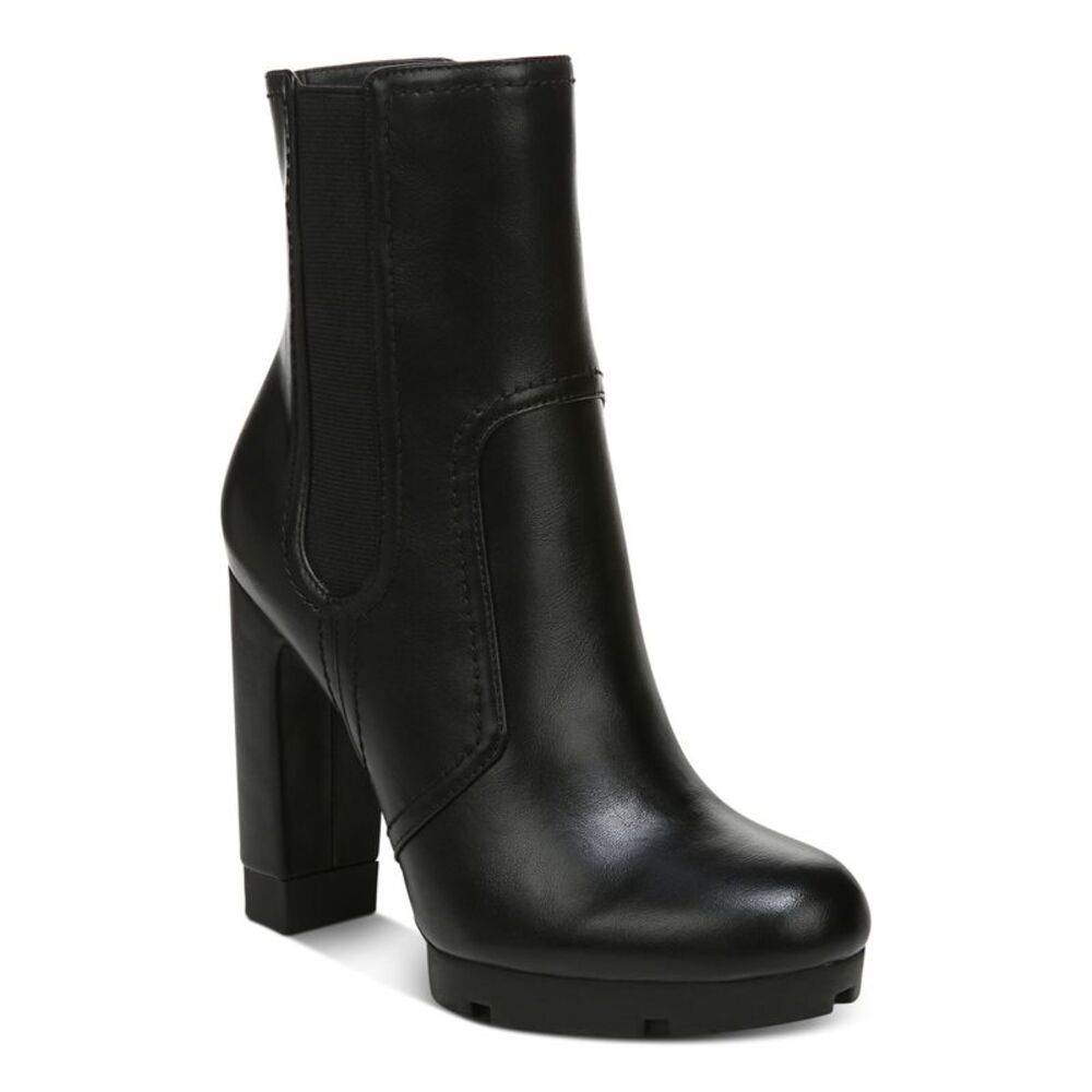 BAR III Womens Black Goring Padded Graciie Round Toe Block Heel Booties 9.5 M